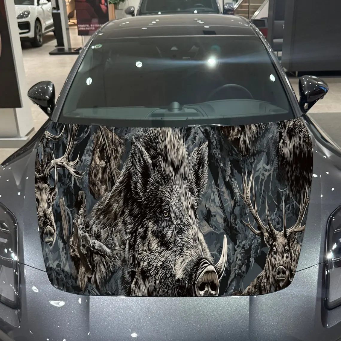 

Wild boar Car Hood Vinyl Stickers Car Surface Protection Decal Car Decoration Cover Vinyl Wraps Waterproof Self-adhesive Auto Ac