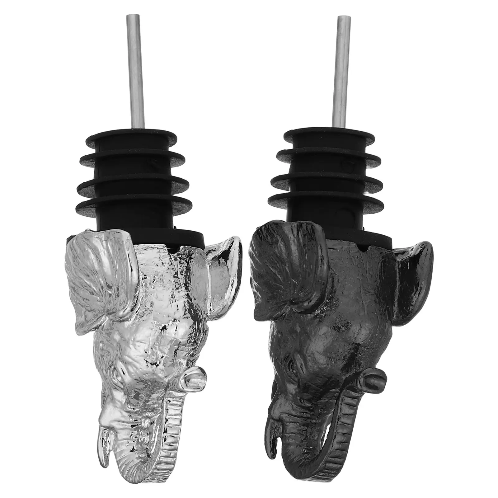 Elephant Wine Pourer Spout Set – Zinc Alloy Drip-Free Aerator for Wine, Whiskey, Tequila Bottles