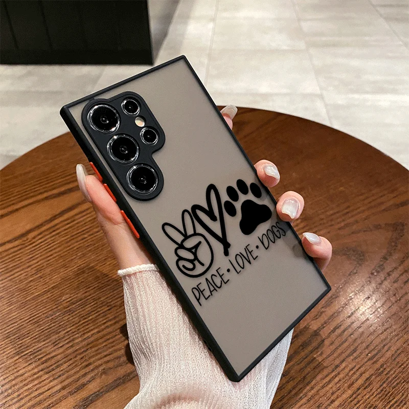 Funny Cartoon Pet Cute Dog Paw Print Phone Case for Samsung Galaxy S25 S24 Fe S23 Ultra S22 Plus S21 FE M52 M53 Shockproof Cover - view 6