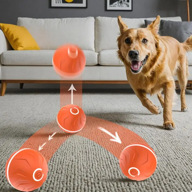 Interactive Moving Dog Toys Automatic Bouncing Ball Pet Toy Ball USB Rechargeable Ball Thrower For Dogs Dog Enrichment Toys Pet