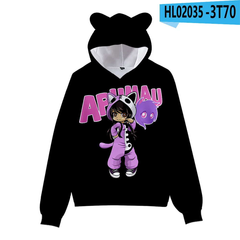 Aphmau Merch Kids Hoodie For Boys Girls Harajuku Sweatshirt Streetwear Hip Hop Kawaii Cat Ear Pullover Hooded Jacket Cosplay