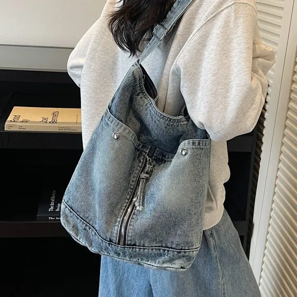 

Large-Capacity Commuter & Travel Bag 2025 - New Denim, Convertible Tote/Backpack/Single-Shoulder