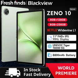 Blackview Zeno 10 5G AI Tablet 11-inch FHD+ 90Hz Display Quad Speakers 8800mAh Widevine L1 Android 15 Pad PC