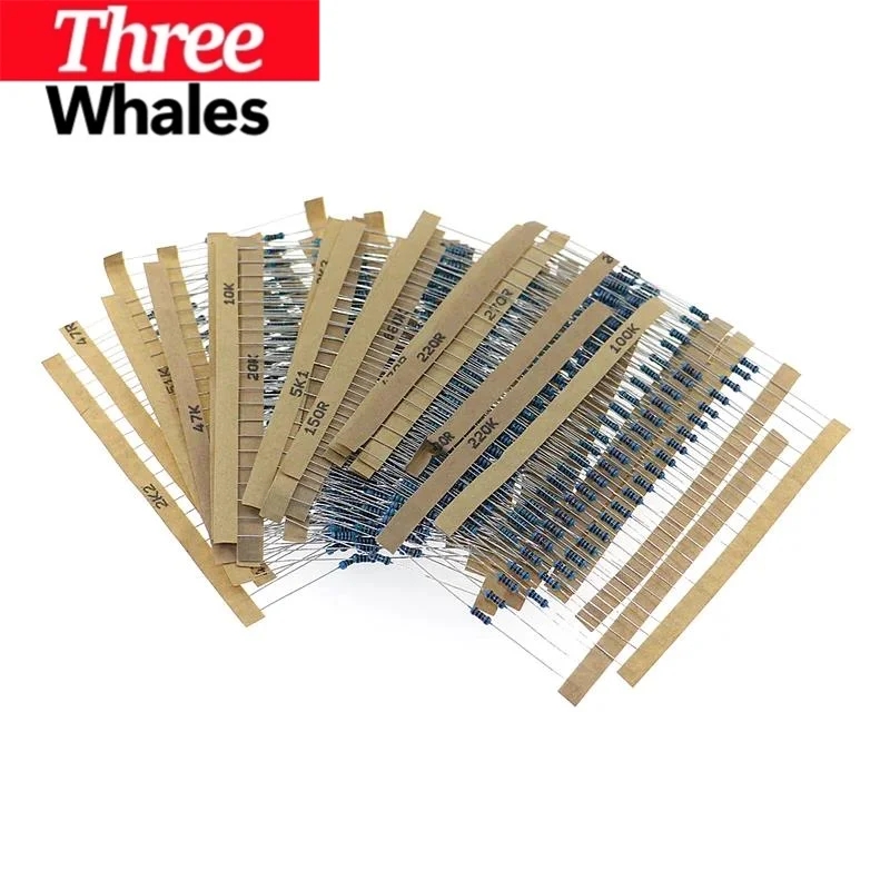 600pcs 30Values * 20pcs 1% 1/4W resistor pack set Metal Film Resistor kit use color ring resistance (10 ohms ~ 1 ohm)