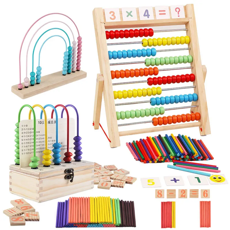 Montessori Math Toys Wooden Abacus Addition&Subtraction Arithmetic Learning Abacus Thinking Game Educational Toys For Children