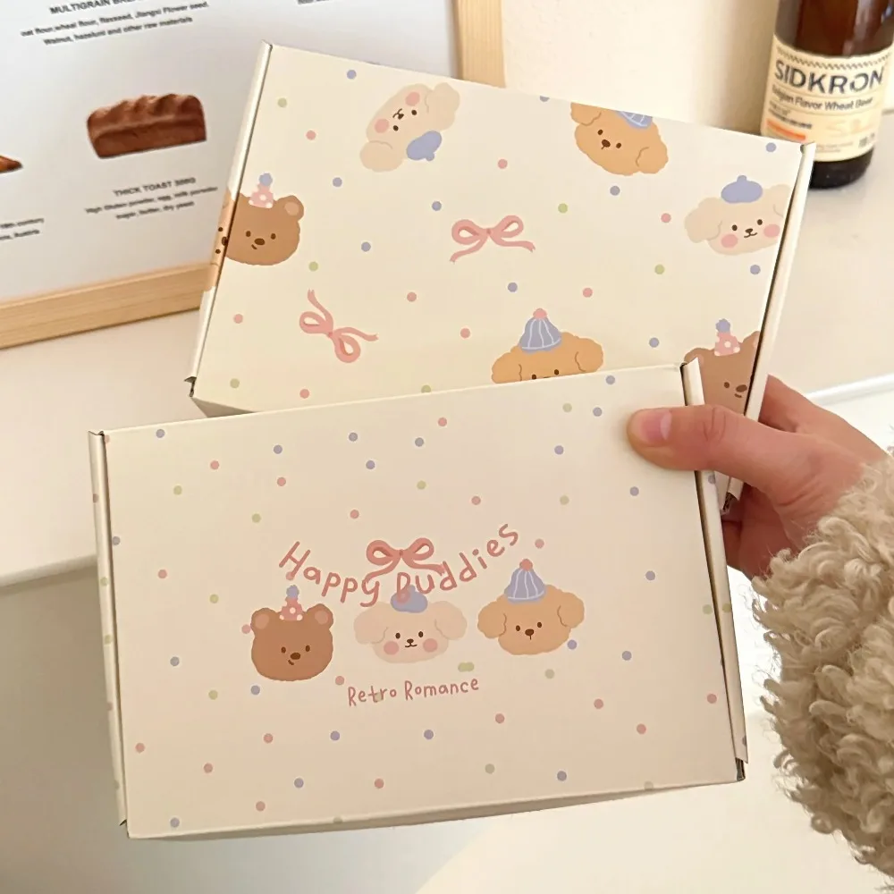 5Pcs/set Milk Yellow Airplane Box Thickened Cute Cartoon Packaging Box Corrugated Reusable Gift Packaging Box Gift Packaging - Image 2