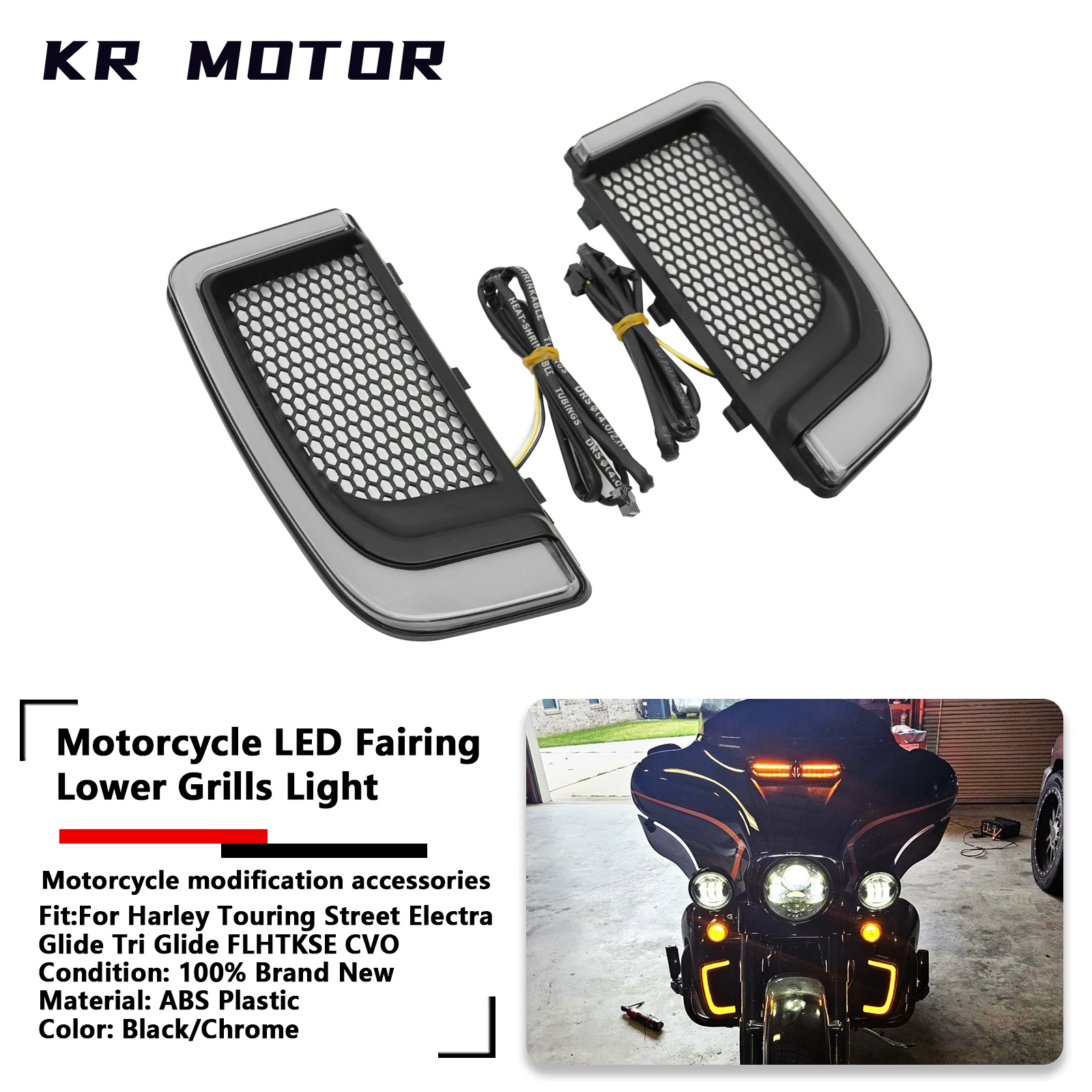 

Motorcycle LED Fairing Turn Light Fits For Harley Touring Street Electra Glide Tri Glide FLHTKSE CVO Limited FLHTCU 2015-2020