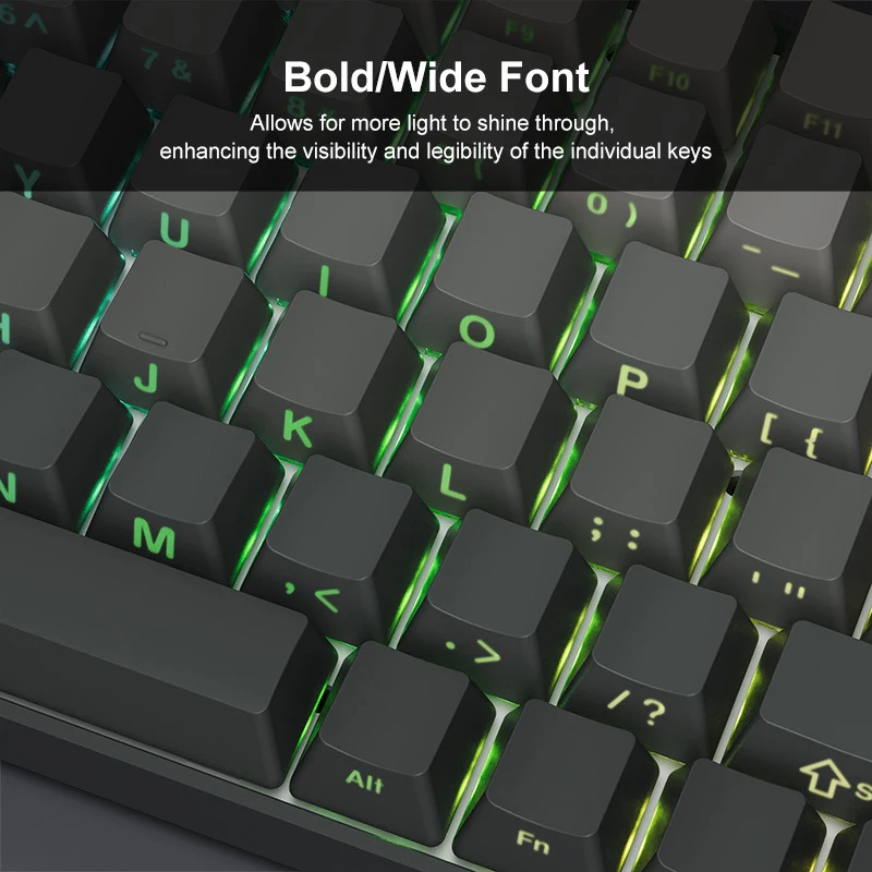 1Set 136 Key PBT Double Shot Side Print Shine Through Backlit Keycaps Set For MX Mechanical Keyboard