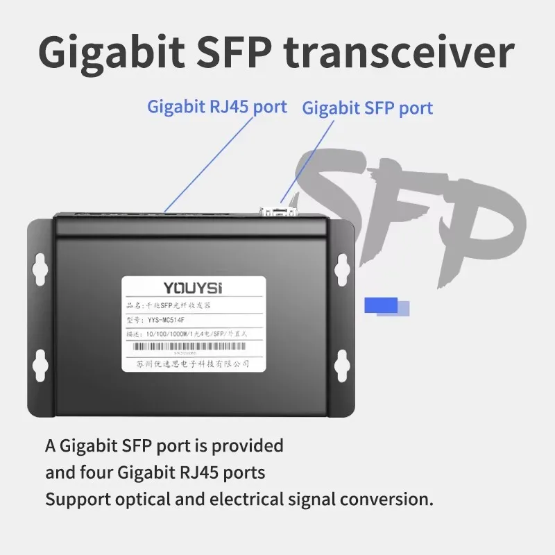 Ricetrasmettitore a fibra ottica doppio SFP con porta LC a fibra singola ottica Gigabit 1 ottica 4