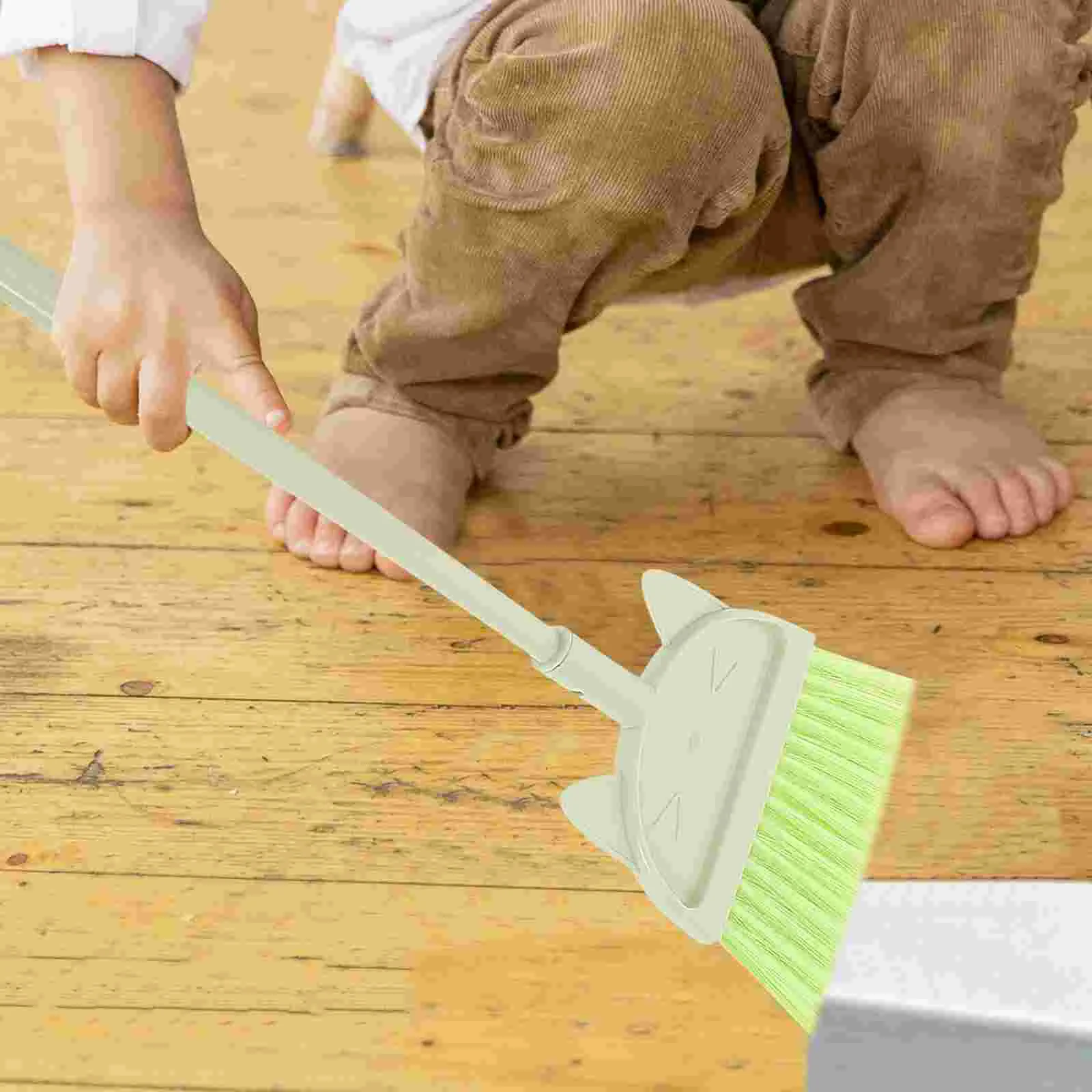 

3 Pcs Children's Broom Kids Mini Broomstick Cleaning Supplies Mop Long Handle Plastic Cartoon Toy Suit