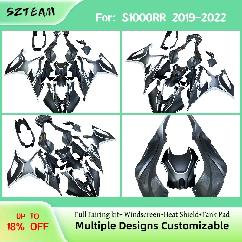 

Комплект обтекателей для BMW S1000RR 2019-2022, матовый черный, литье под давлением, мотоциклетные обтекатели S1000 RR 19-22 PRO-2