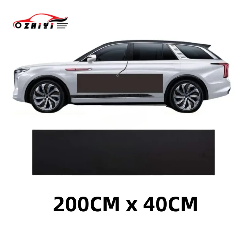 Extended Car Door Protector Mat Magnetic Adsorption Body Side Edge Guard Decorative Anti-scratch Protection Pad Stickers Black