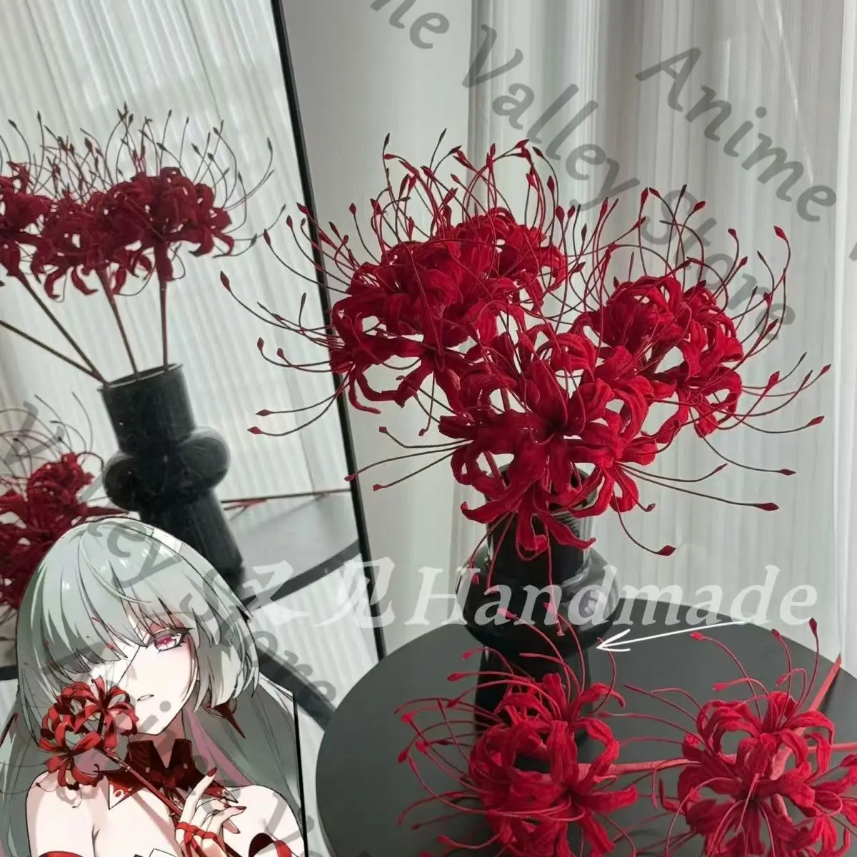 

Anime Wuthering Waves Phrolova Cosplay Hand-made Red Magic Lily Prop Cartoon Handmade Weaponry Hand Props Xmas Hallowmas Gift