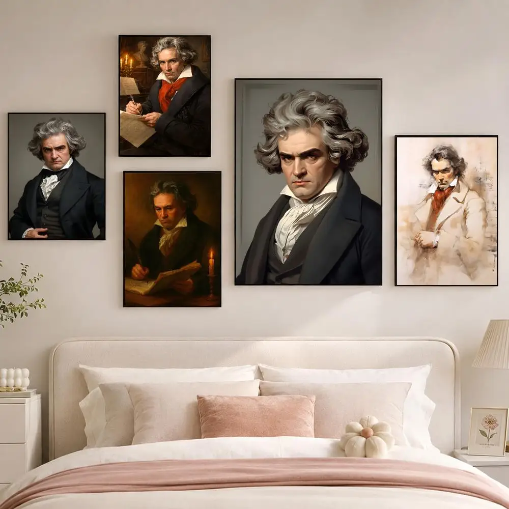 Musician L-Ludwig Van Beethoven Poster Room Decoration, Home Wall Art Printing, Waterproof Bedroom Poster, Gift