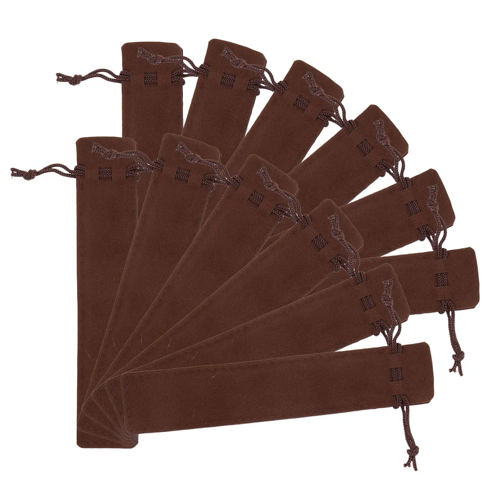 12Pcs Single Pen Bag Thickened Fabric Drawstring Pouch Multi-Purpose Organizer for Fountain Pens Markers Travel Friendly