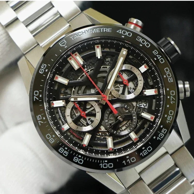 جديد فاخر عادية رياضة رجالي رياضة VK كوارتز ساعة الفولاذ المقاوم للصدأ حزام الساعات الرياضية للرجال Relogio 45 مللي متر