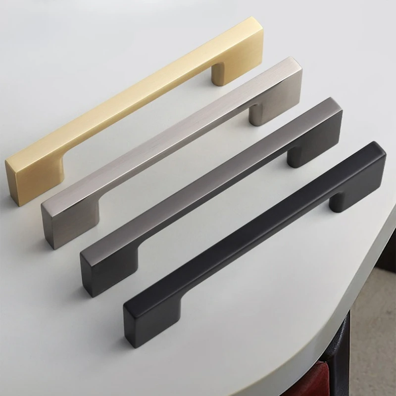 Zinklegierung Küchentürgriffe, Kleiderschranktürgriffe, Schrankgriffe, Schubladenknöpfe, gebürsteter moderner Stil, Hardware – Detail 4