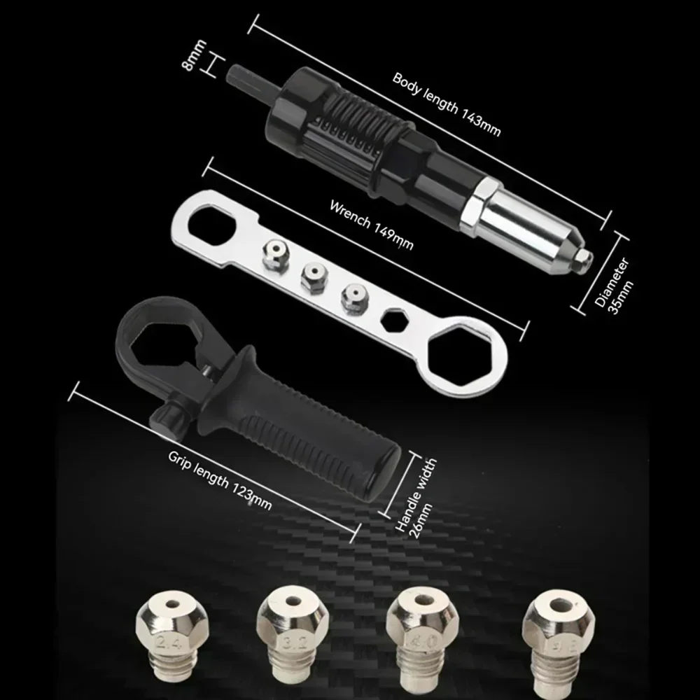 Pistola de remache eléctrica, pistola de remache ciego, articulación de conversión, cabeza de conversión, remachadora ciega, herramienta de remachado roscado