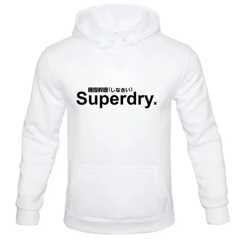 Superdry Print Warm Teen Student Hooded Sweatshirt Casual Men Women Outerwear for Running Sportswear Boy Girl Hoodie Pullover