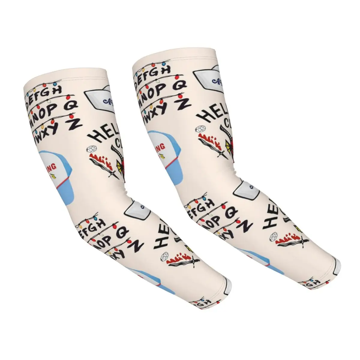 Stranger Sticker Outdoor Arm Sleeves Sun UV Protection Cover Summer Ice Silk Cycling Tattoo Sleeves