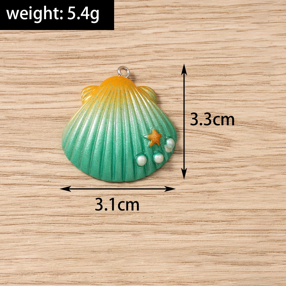Tusember 5 Stück Niedliche Bunte Große Muschel-Anhänger für Ohrringe Halsketten Armbänder DIY Sommer Strand Schmuckherstellung Zubehör – Detail 1