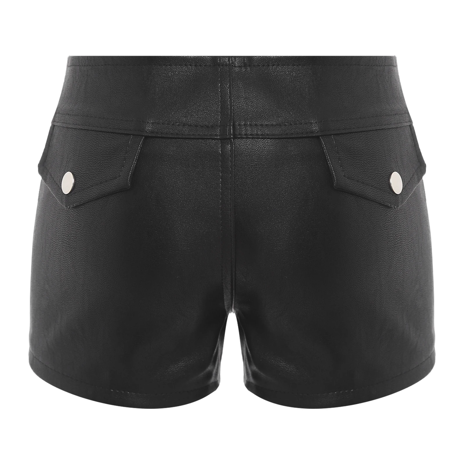 المرأة سليم صالح قيعان قصيرة بولي Leather الجلود السراويل الساخنة السراويل الساخنة المسامير وحزام أو لا السراويل نادي موسيقى الروك مهرجان زي