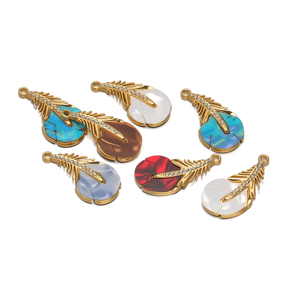 

4 шт., изысканные подвески в виде листьев из нержавеющей стали, подвеска золотого цвета для ожерелья, серег, браслетов, принадлежности, сделай сам, женское изготовление ювелирных изделий