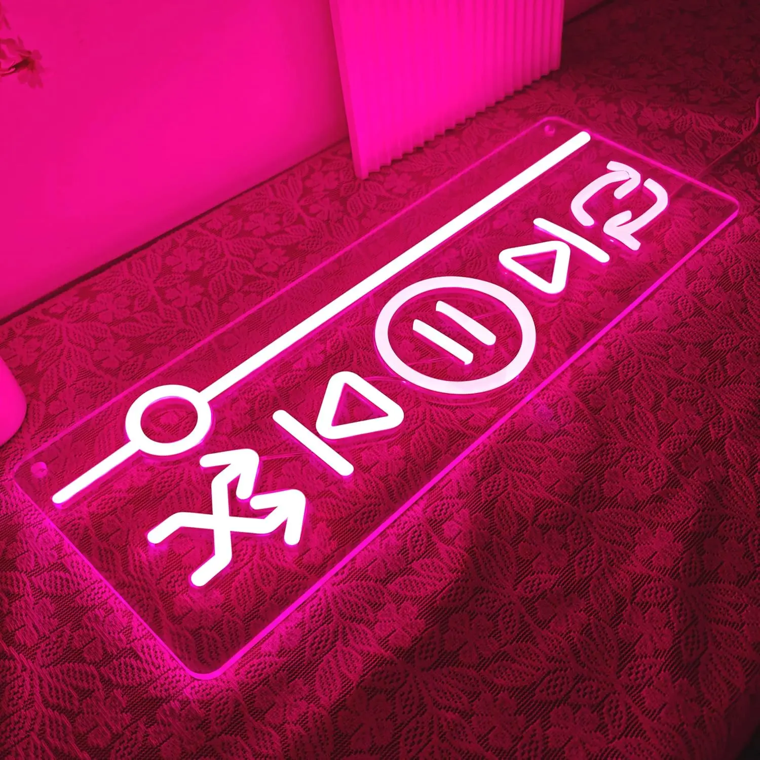 USB Powered Music Control Buttons LED Neon Sign Wall Decor Neon Light for Bedroom Studio Bar Party Music Lover Gift Night Lamp