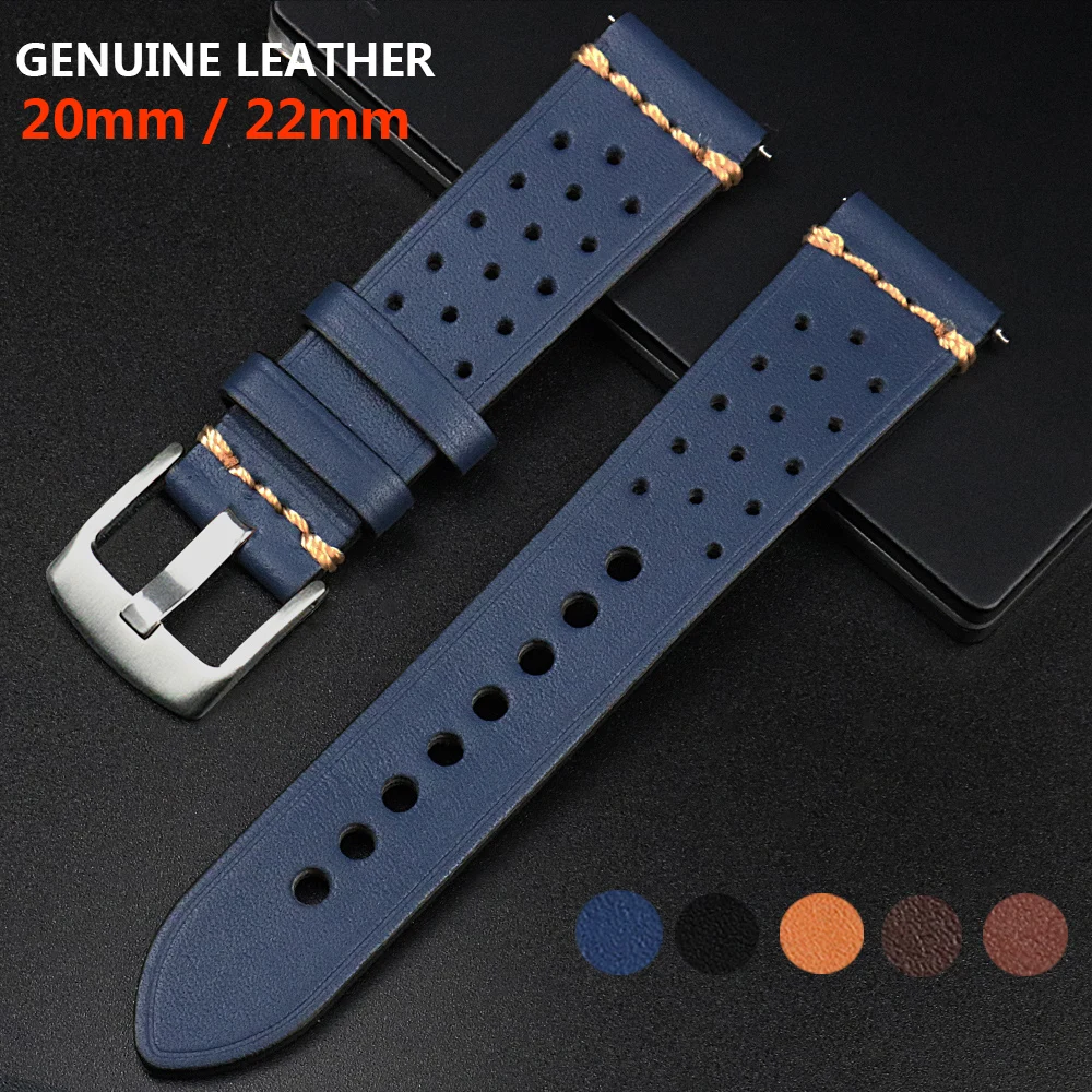 Fashion Quick Release Watch Bands Top Grain Genuine Leather Watch Band Strap 20mm 22mm Handmade Vintage Watchbands