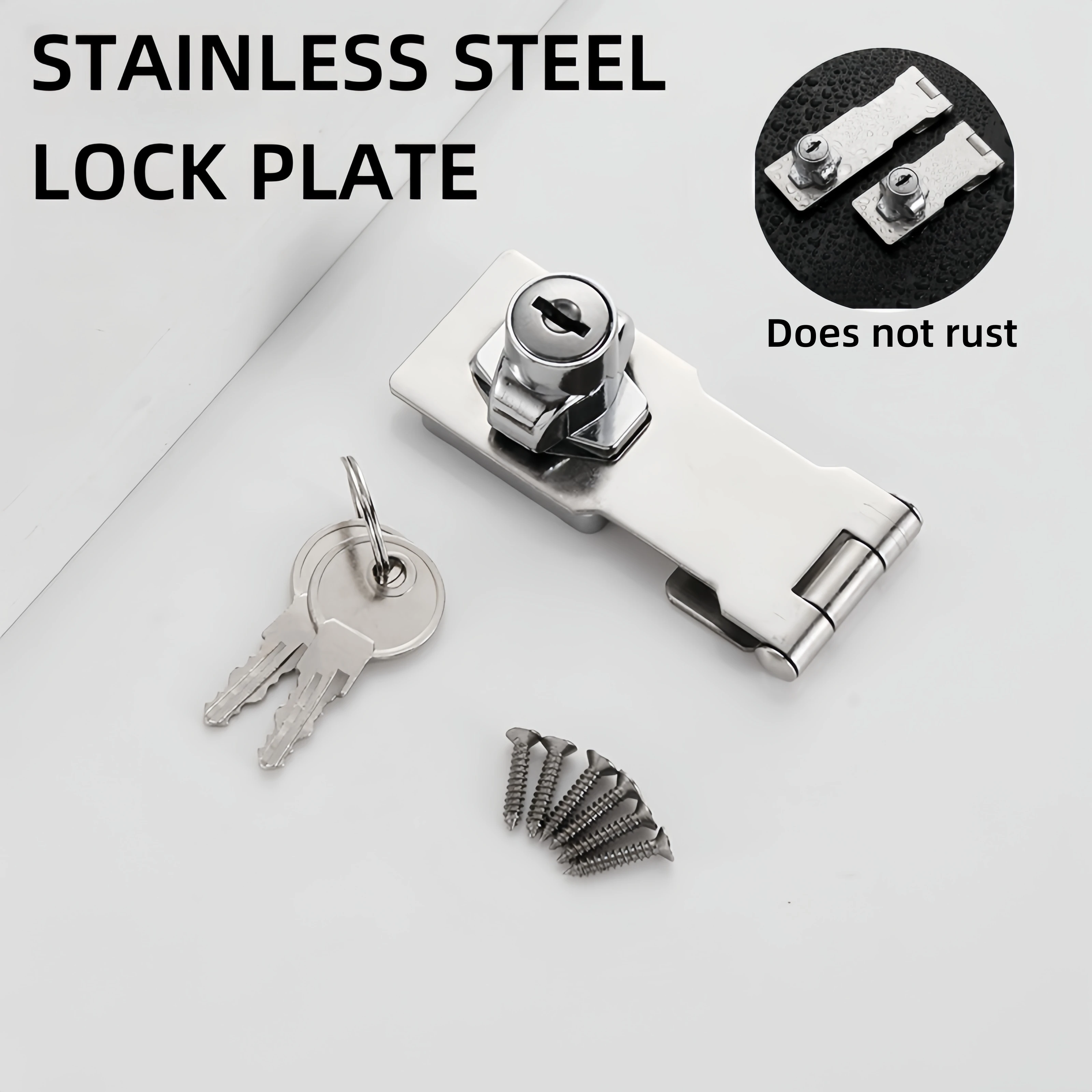 

1/2 Piece 3 Inch Stainless Steel Lock Plate Locker Double Door Cabinet Lock Drawer Office Cabinet Safe and Corrosion Resistant