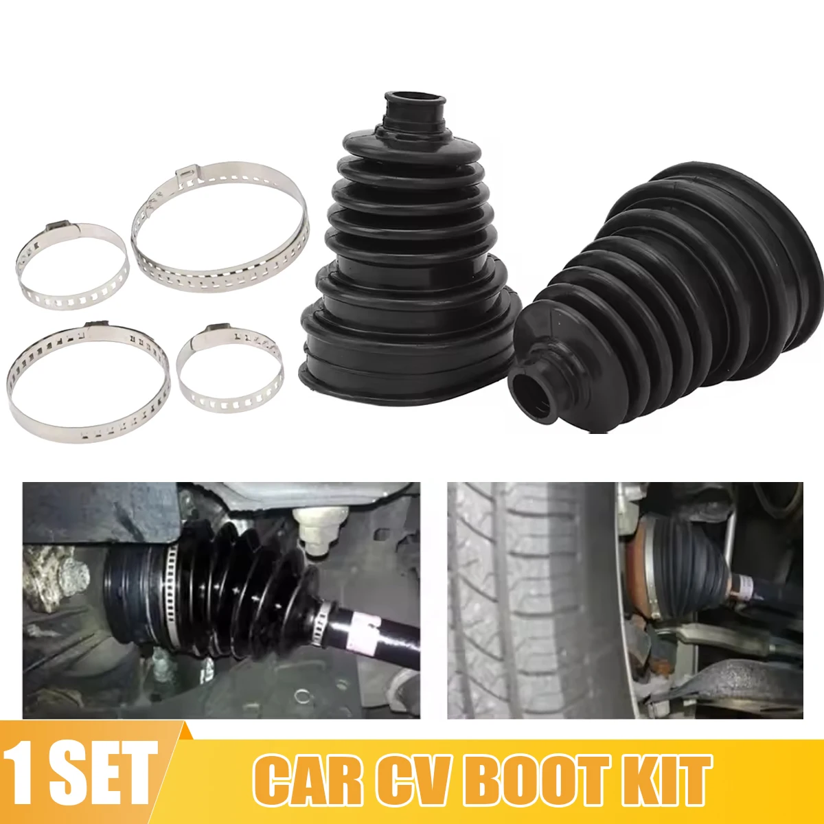 Universal Car CV Boot Kit Durable Constant Velocity Joint Dust Cover Set for Vehicle Drive Shaft Repair Anti-Aging Wear