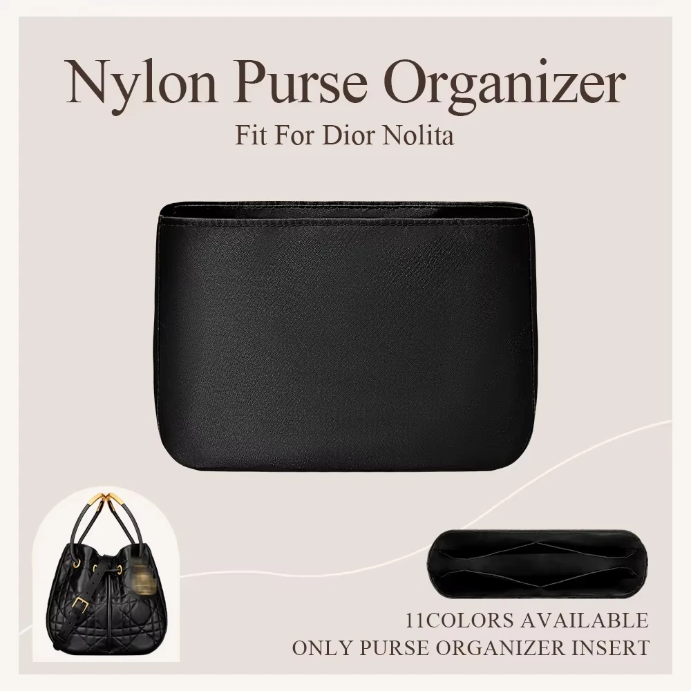 Nylon Purse Organizer Insert Fit for Dior Nolita Handbag Makeup Inner Liner Storage Bag In Bag Lightweight Organizer Bag Insert