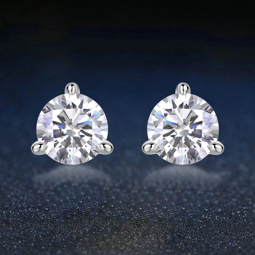 

1CT Moissanite Stud Earrings for Women 100% 925 Sterling Silver Eardrop D Color Diamond Wedding Sparking Fine Jewelry Freeze