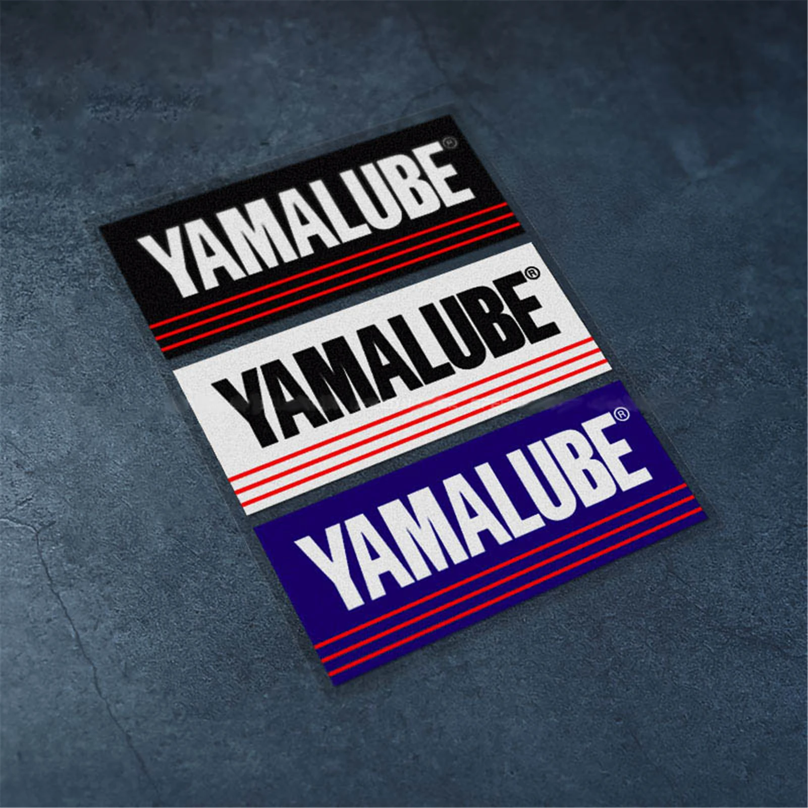 

1PC YAMALUBE Style Stickers Set (Black/White/Blue with Red Stripes) Waterproof Adhesive Decals for Motorcycle Car Decor