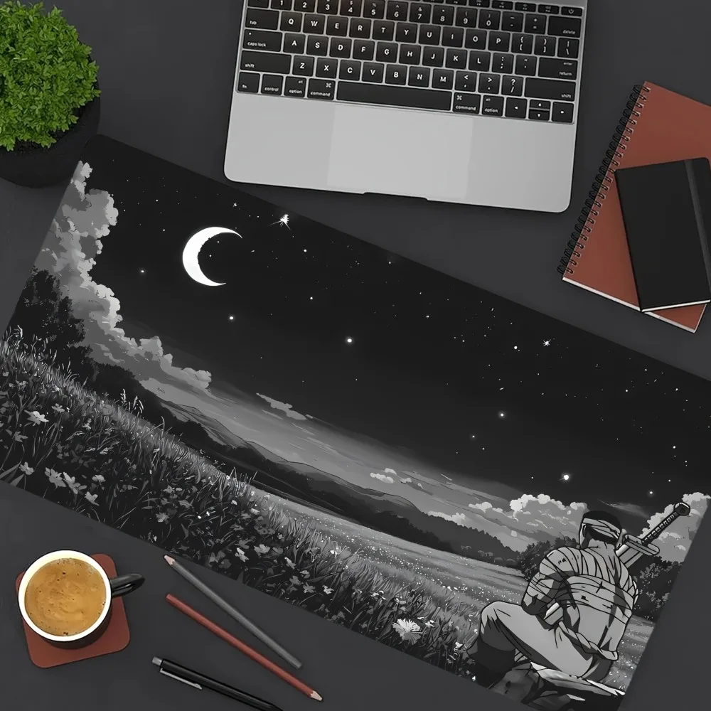

Calmness Night Starry Sky Large Mouse Pad 2mm Thick Ultra-Smooth Non-Slip Stitched Edges Desk Mat for Home Gaming Setup