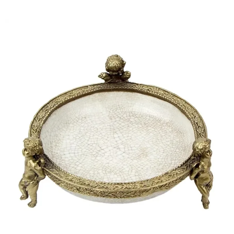 European Ceramic Bronze Painting Pattern Wall Hanging Board Home Decoration Handicraft Accessories