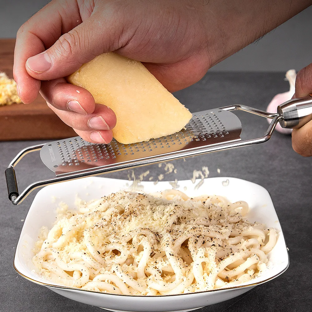 Pro Zester Grater, Lemon Zester, Parmesan Zester, Chocolate, With Razor-Sharp Stainless Steel Blade, Wood Handle