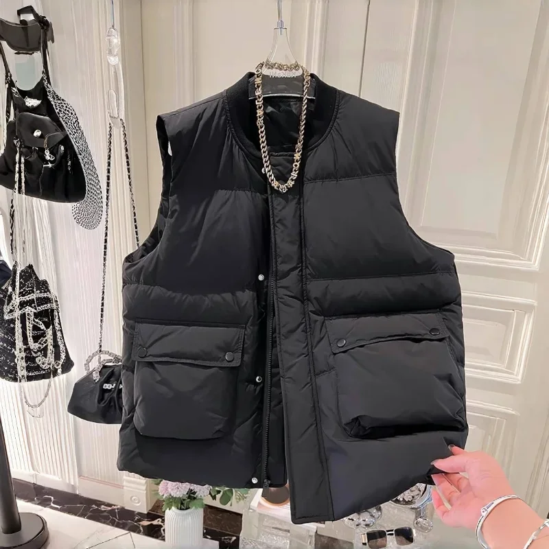 

Loose Casual Versatile Vest Camisole Jacket Trendy Top Cotton Vest Vest Women's Autumn and Winter New Style Western-style