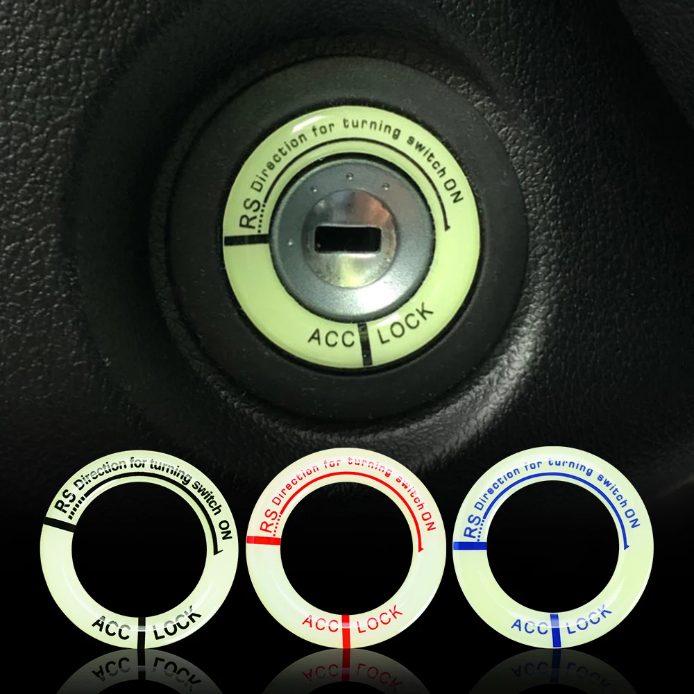 Night Luminous Car Ignition Key Ring Stickers 3D Decals for Skoda Fabia Karoq Kodiaq Octavia Superb Combi suzuki swift sx4