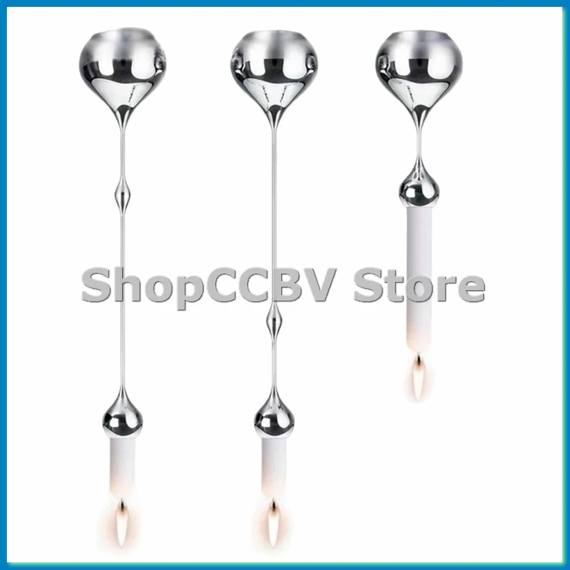 

Серебряный подсвечник, металлический подсвечник-шампур, романтическое художественное украшение для стола, для дома, столовой, реквизит для свадебной фотосъемки - A57M