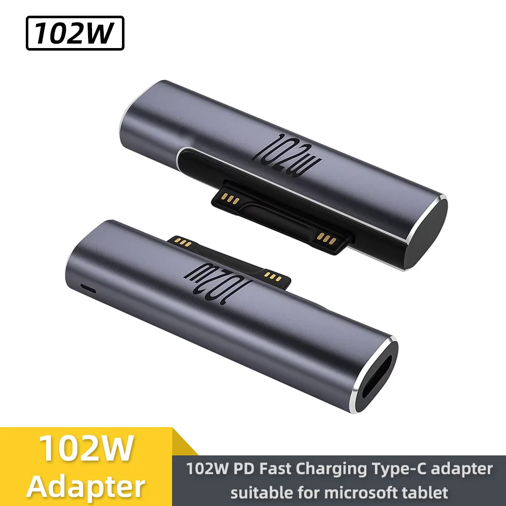 

For Microsoft Surface Pro X 8 7 6 5 4 Go Book to Type C PD Adapter Tablet Fast Charging Plug Converter Magnetic Charger Adapter