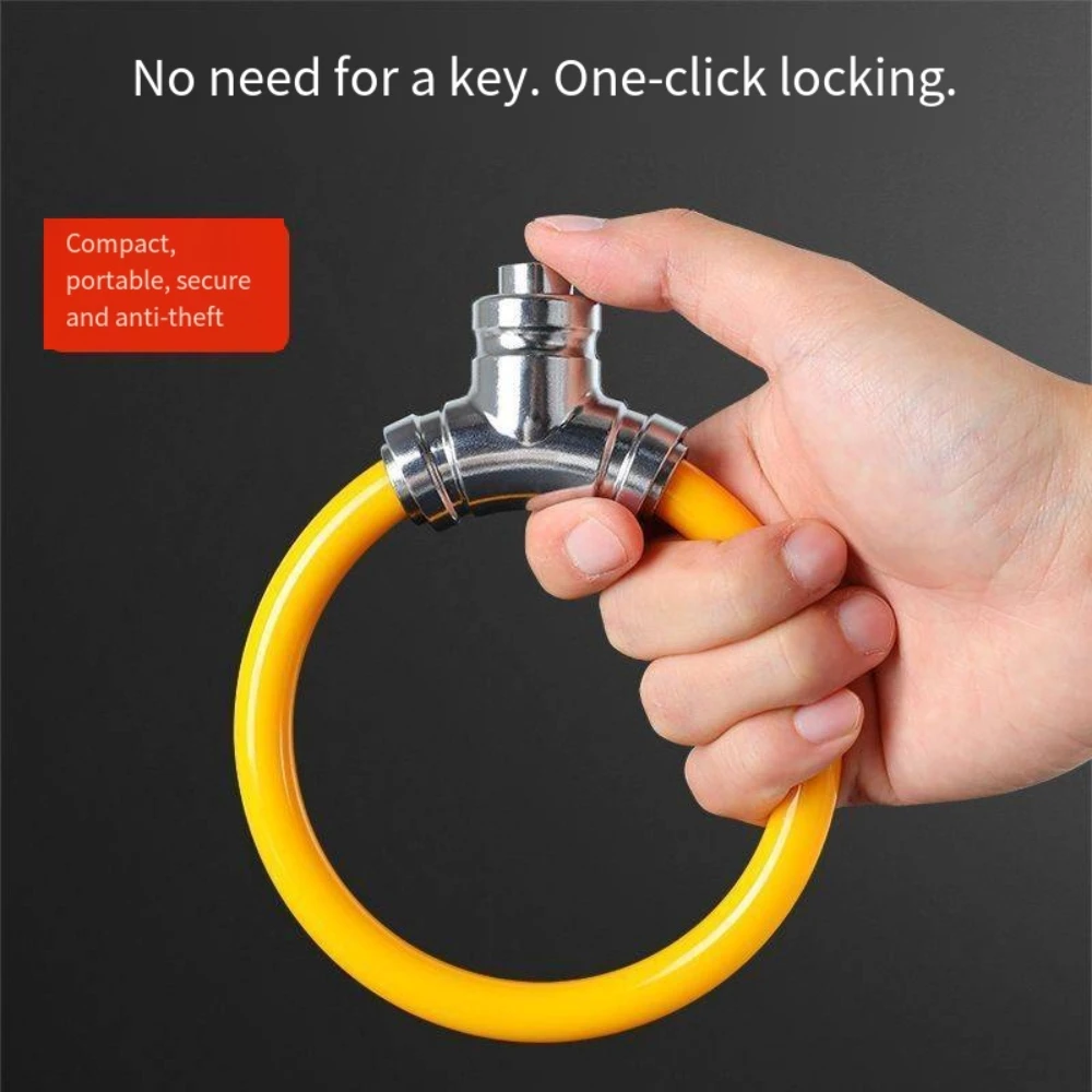 Stainless Steel Bicycle Portable Anti-theft Lock Glass Door Key Ring Lock Outdoor Mountain Bike Electric Lock Waterproof Locks