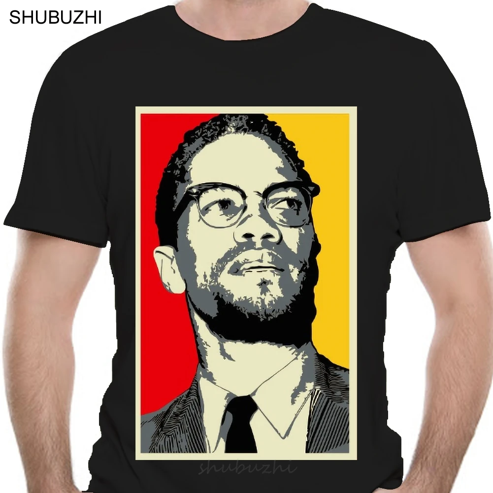 Men T Shirt  tee shirt malcolm x wide Brown tshirts Women T-Shirt cotton tshirt men summer fashion t-shirt euro size