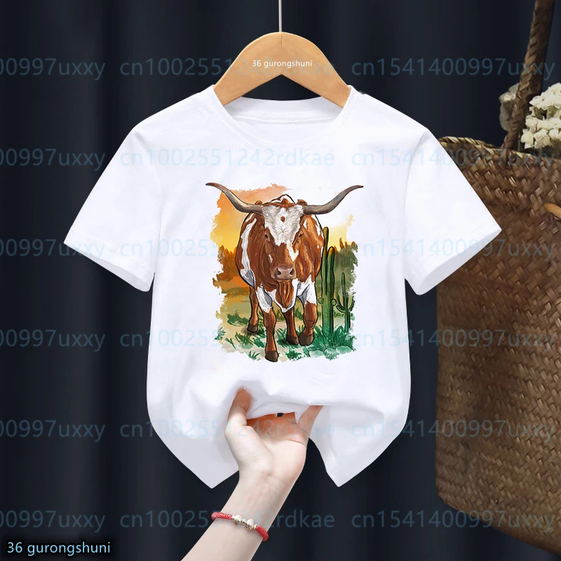 

t-shirt for girls Funny Sunflower Cow Goat Animal Print T-Shirt Boys Cute Boys Girls Unisex Clothes Summer Children Tshirts tops