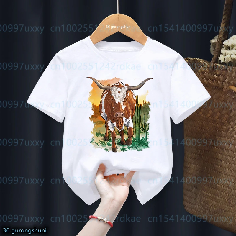 t-shirt for girls Funny Sunflower Cow Goat Animal Print T-Shirt Boys Cute Boys Girls Unisex Clothes Summer Children Tshirts tops