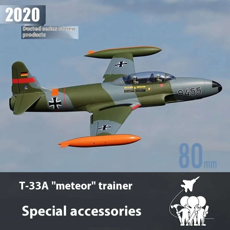 FreFuk80 mm-Ailes principales de carrosserie, accessoires T33, queue plate, carburant précieux, autocollants de train d'atterrissage de cockpit, composants fluoresc