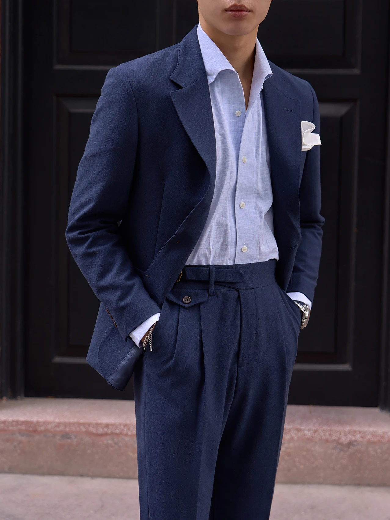 YF40  Temperament Suit for Men British Business Slim-fit Formal Groom Wedding Casual Apricot Blazer