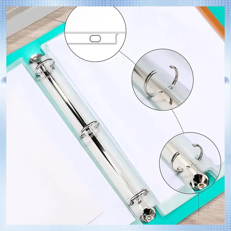 

ABRJ-40Pcs Waterproof 3-Ring Binder Bag 3 Hole Binder Pockets A4 Size With Zipper Binder For 3-Ring Binder Loose Leaf Bags Water
