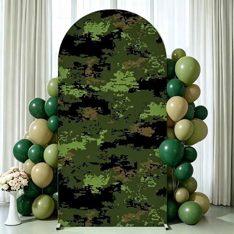 Housse de toile de fond camouflage VIKAMA pour anniversaire sur le thème de l'armée, fête de chasse, baby shower, photomaton, décoration de fête