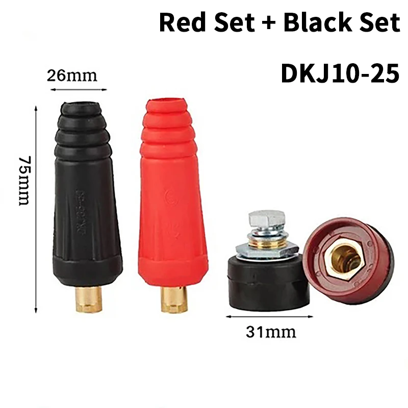 ★▲1Set DKJ10-25 European Welding Machine Cable Welding Cable Connector Quick Fitting Male Female Cable